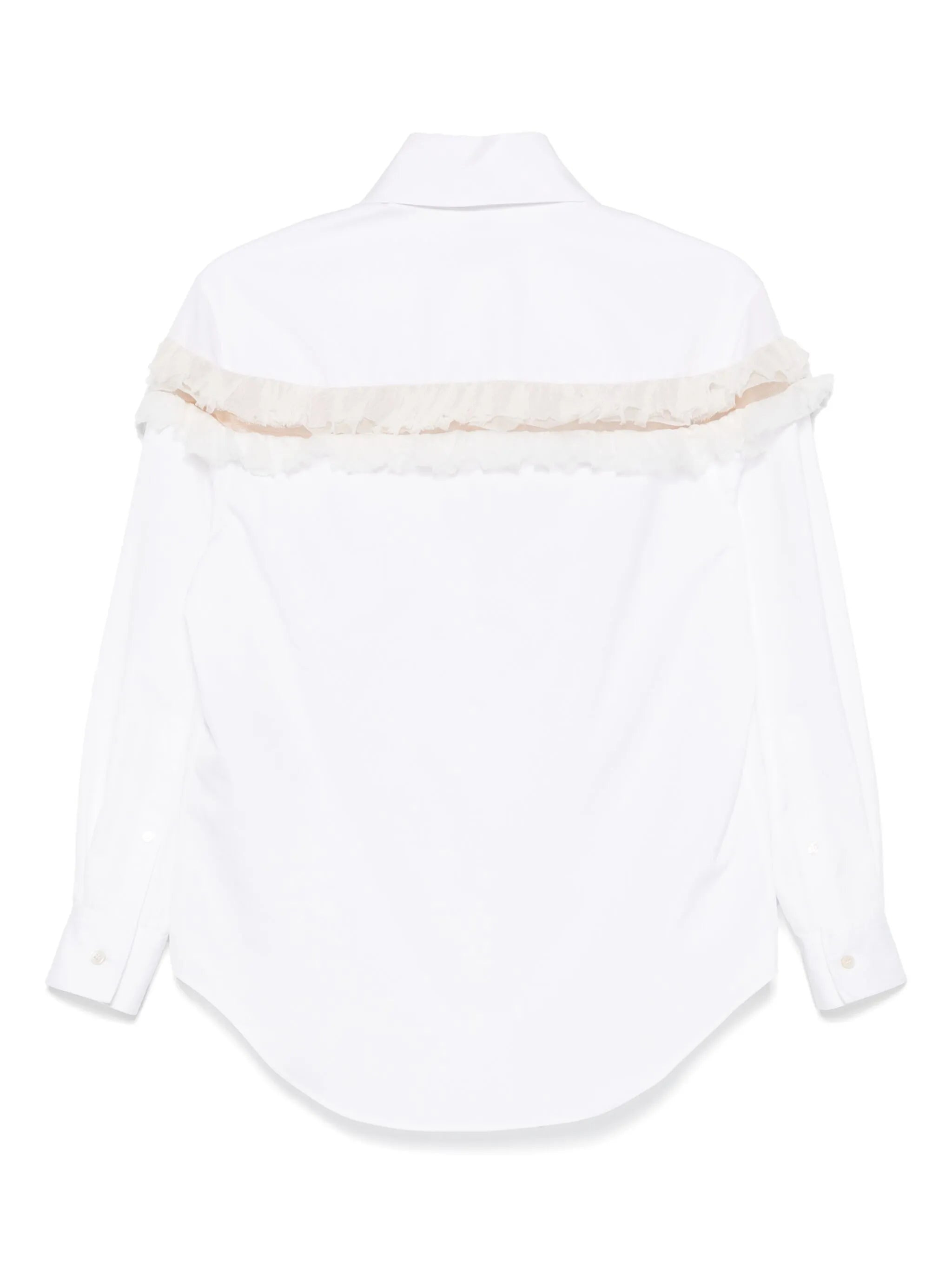 slashed creponne-detail shirt - 2