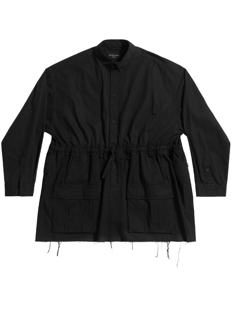 drawstring-waist cotton shirt 1