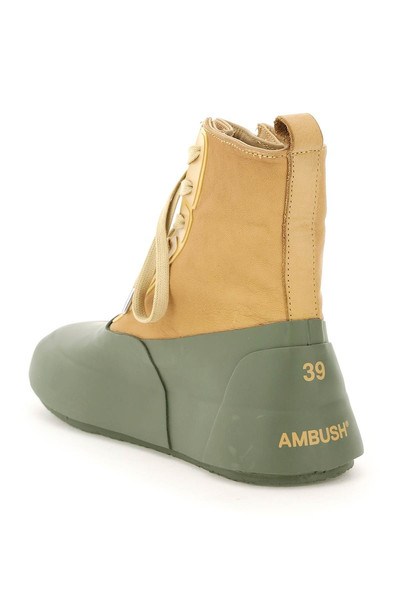 Ambush RUBBER AND LEATHER HI-TOP SNEAKERS outlook