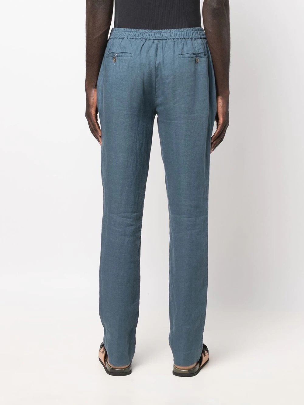 linen dobby trousers - 4