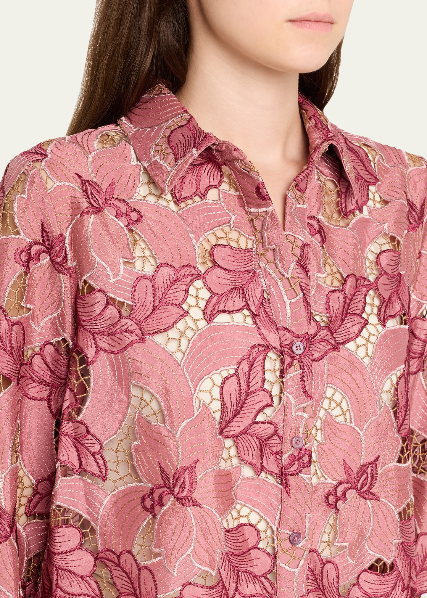Akemi Cropped Button-Front Shirt - 5