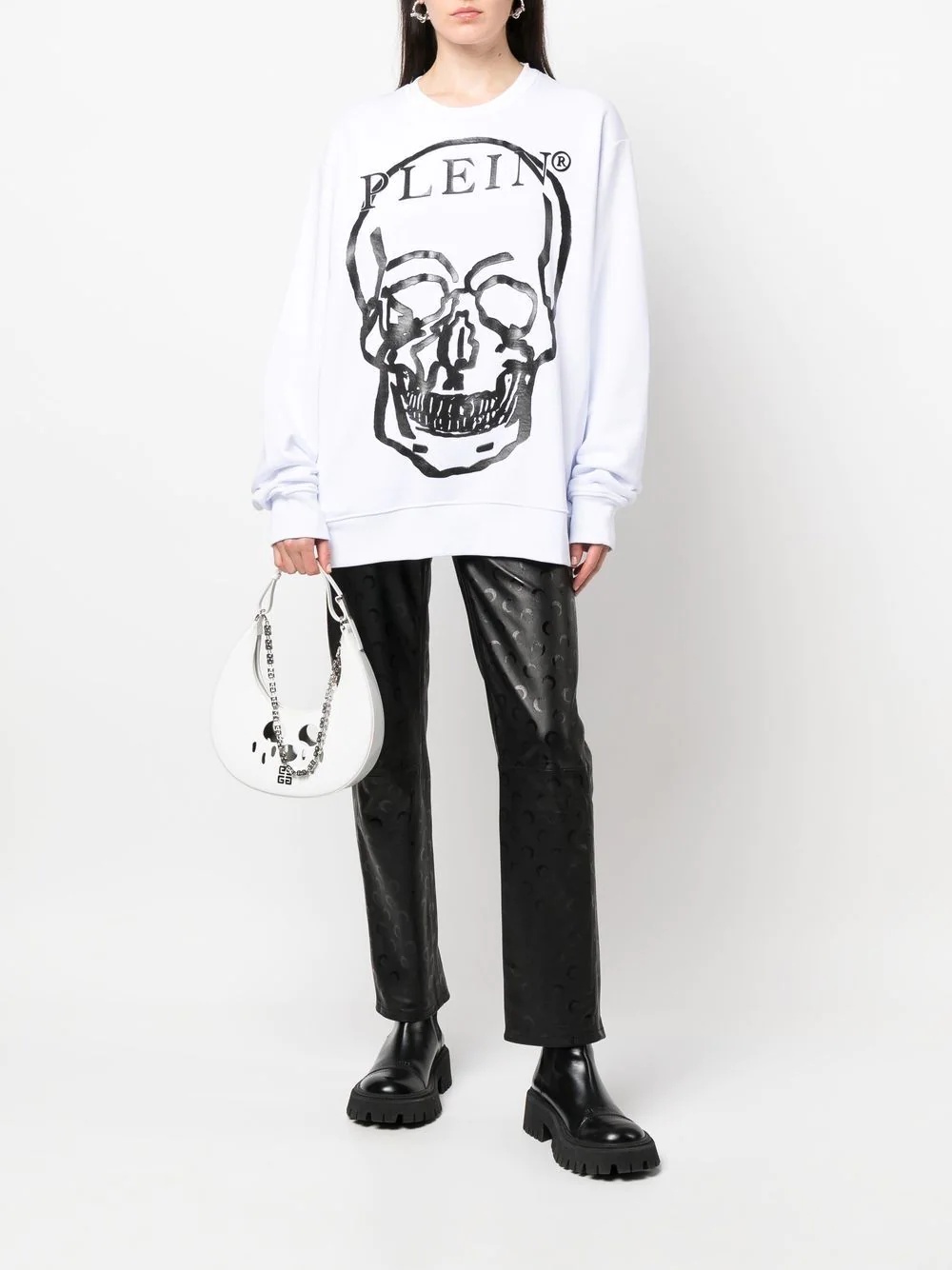 Skull-print long-sleeve sweatshirt - 3