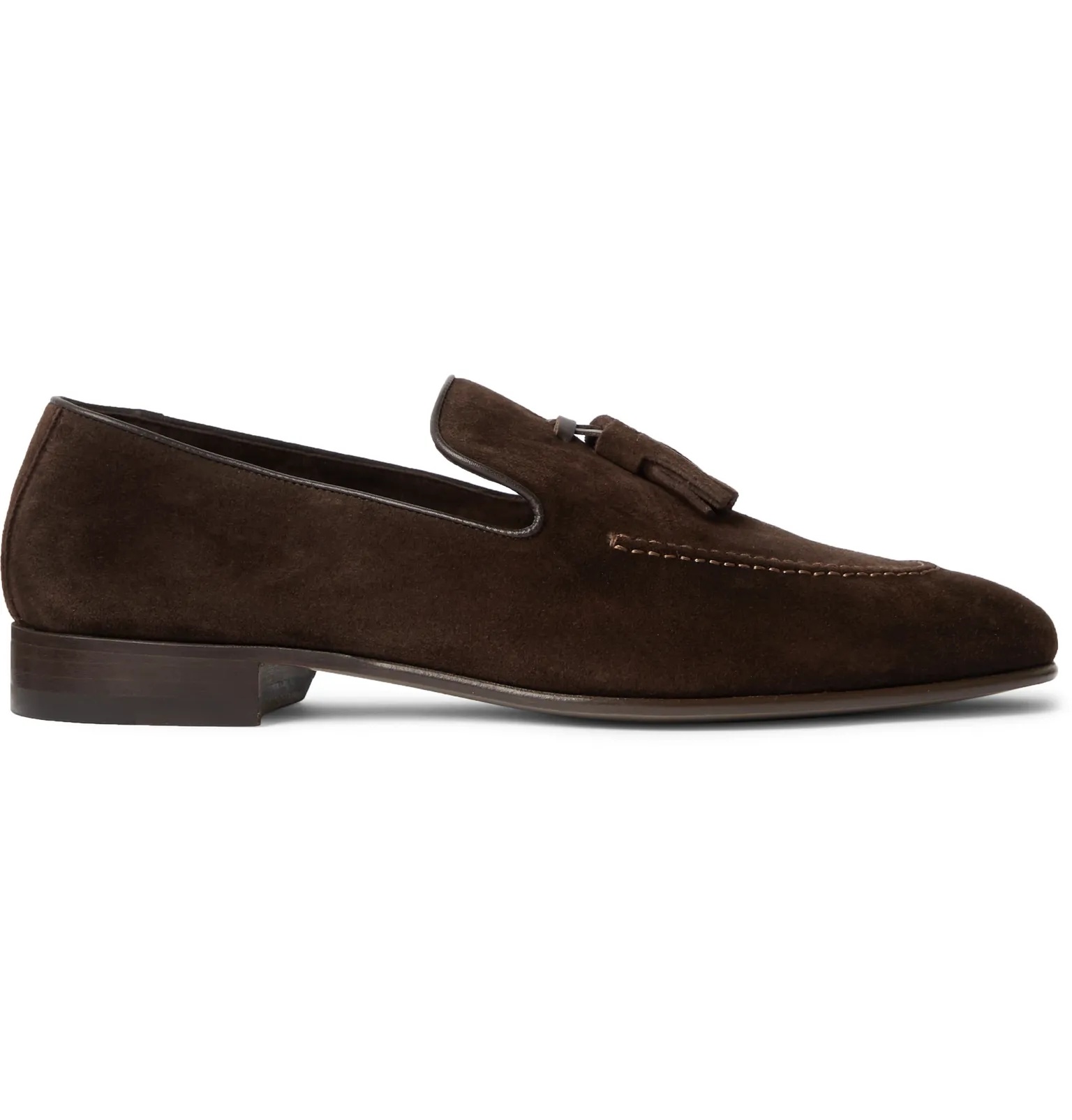 Chester Leather-Trimmed Suede Tasselled Loafers - 7