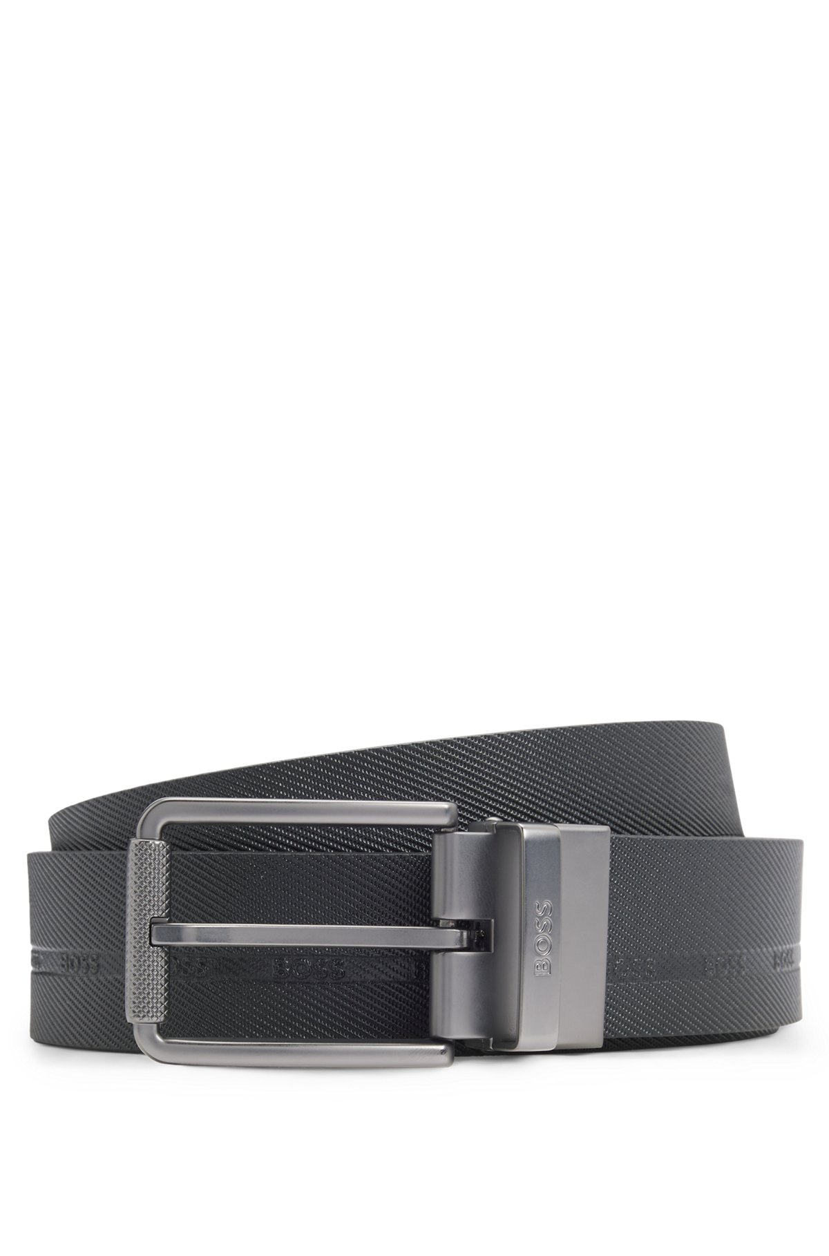 REVERSIBLE ITALIAN LEATHER BELT IN PRINTED AND COATED FINISHES - 1