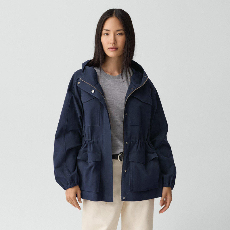 Cinched Windbreaker Jacket in Brushed Chino 2