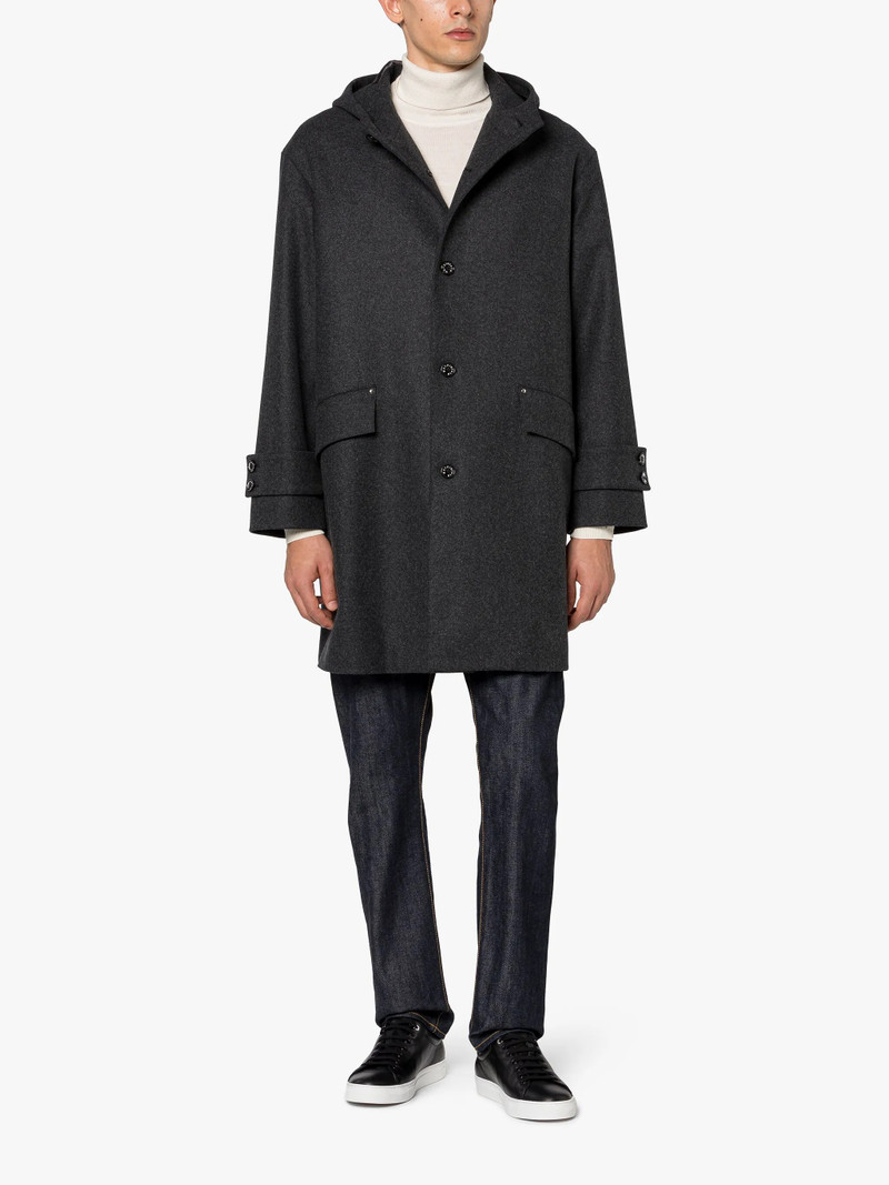 Mackintosh HUMBIE HOOD CHARCOAL WOOL OVERCOAT outlook