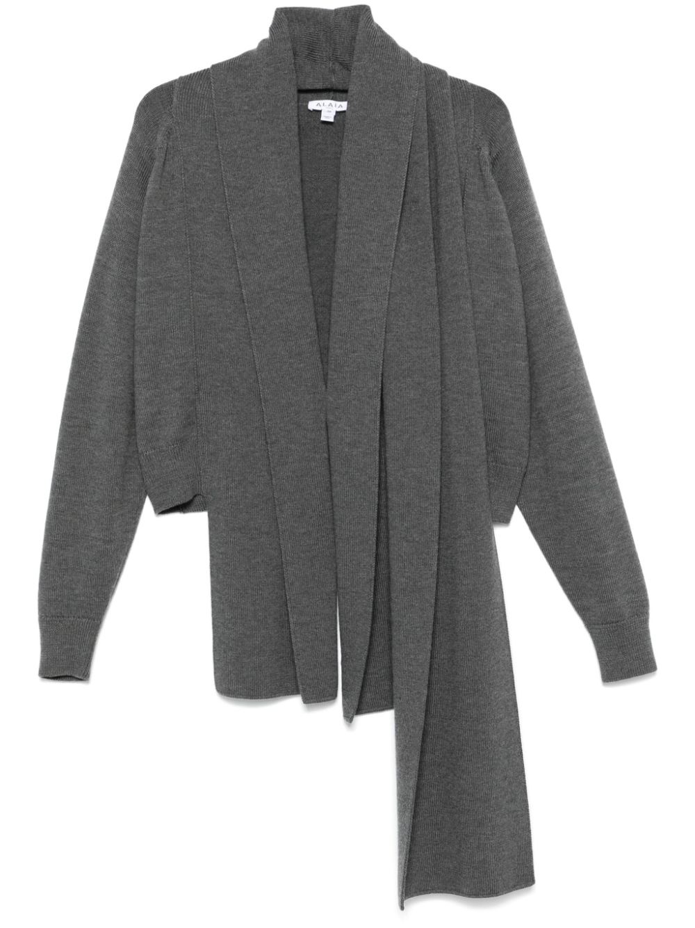 scarf-embellished cardigan - 1