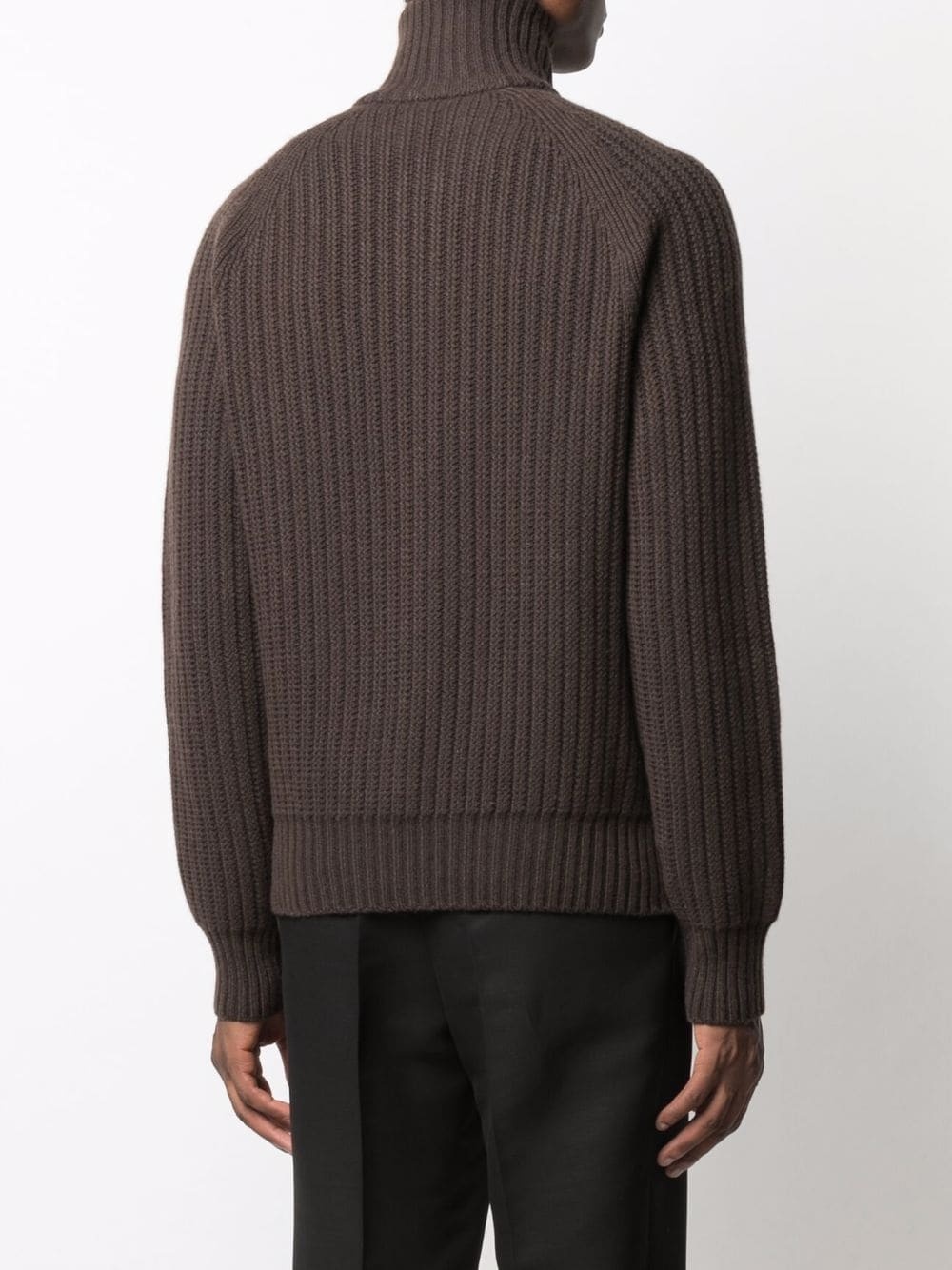 ribbed-knit zip-fastening jumper - 4