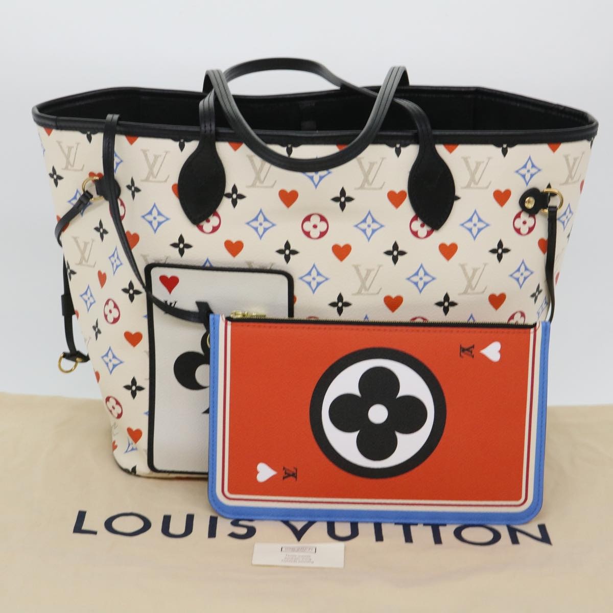 LOUIS VUITTON Monogram Game Neverfull MM Tote Bag White M57462 - 12