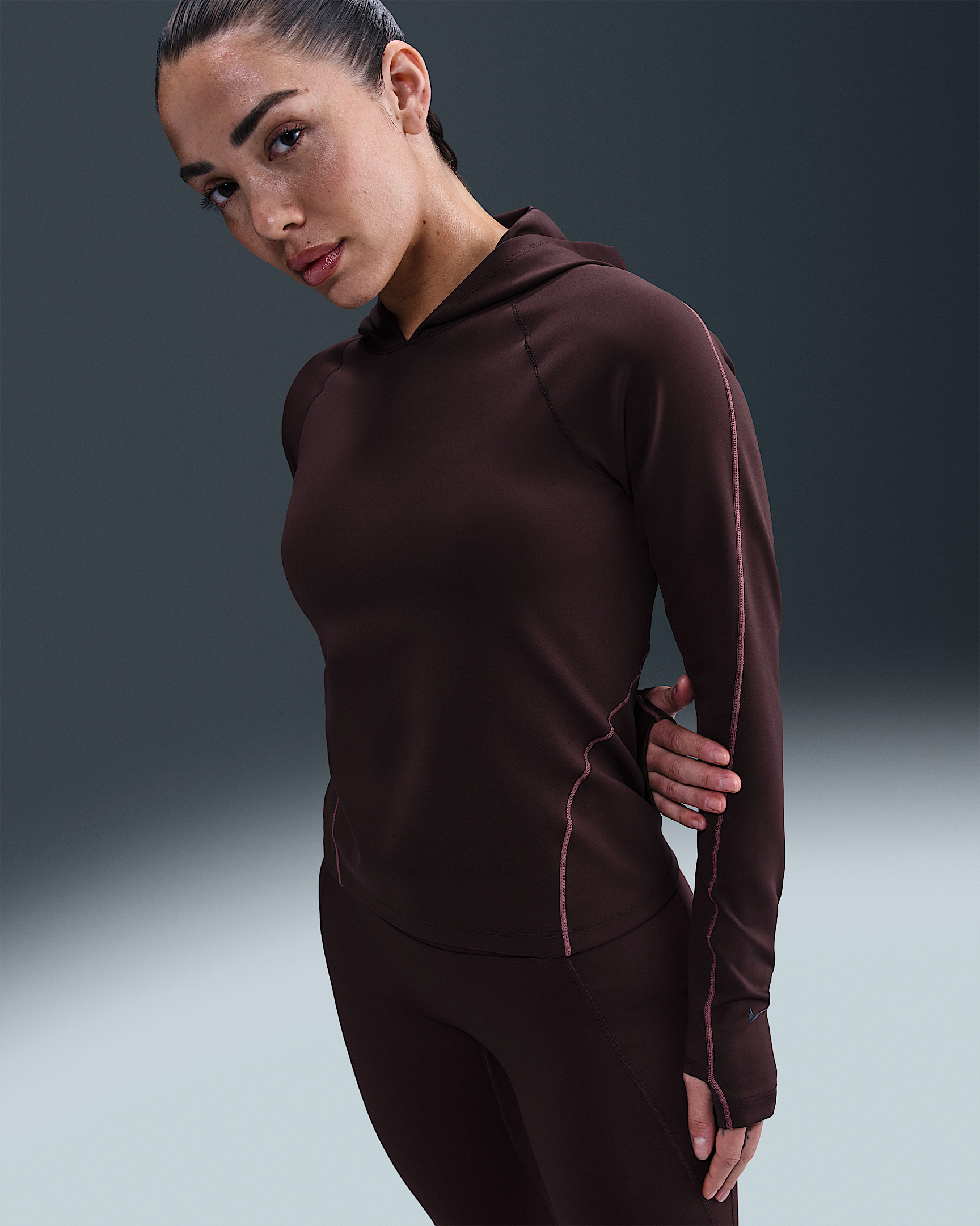 Nike Universa Women's Dri-FIT Slim Hooded Long-Sleeve Top - 1