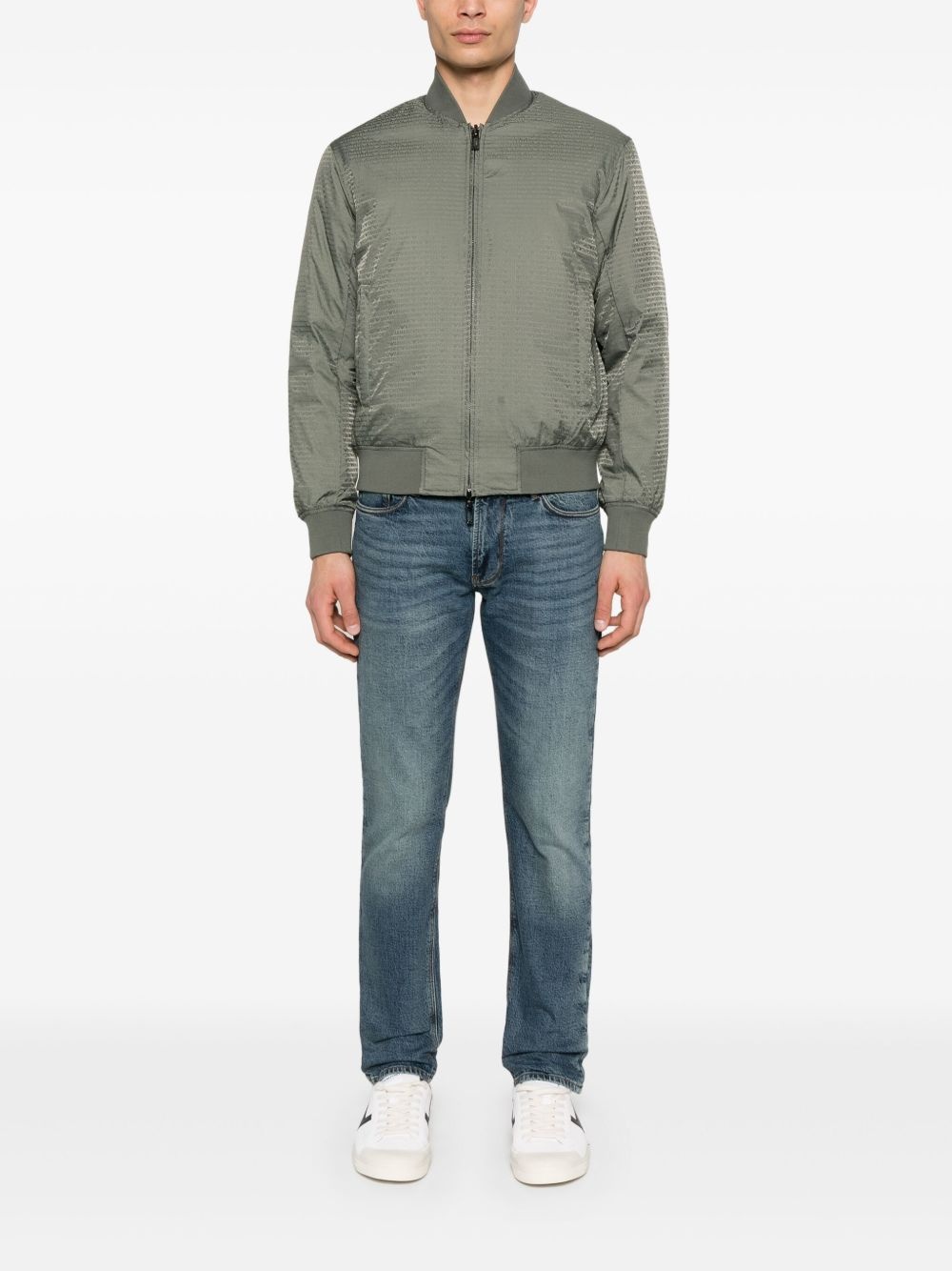 logo-jacquard bomber jacket - 2