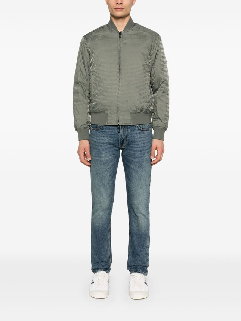 EMPORIO ARMANI logo-jacquard bomber jacket outlook