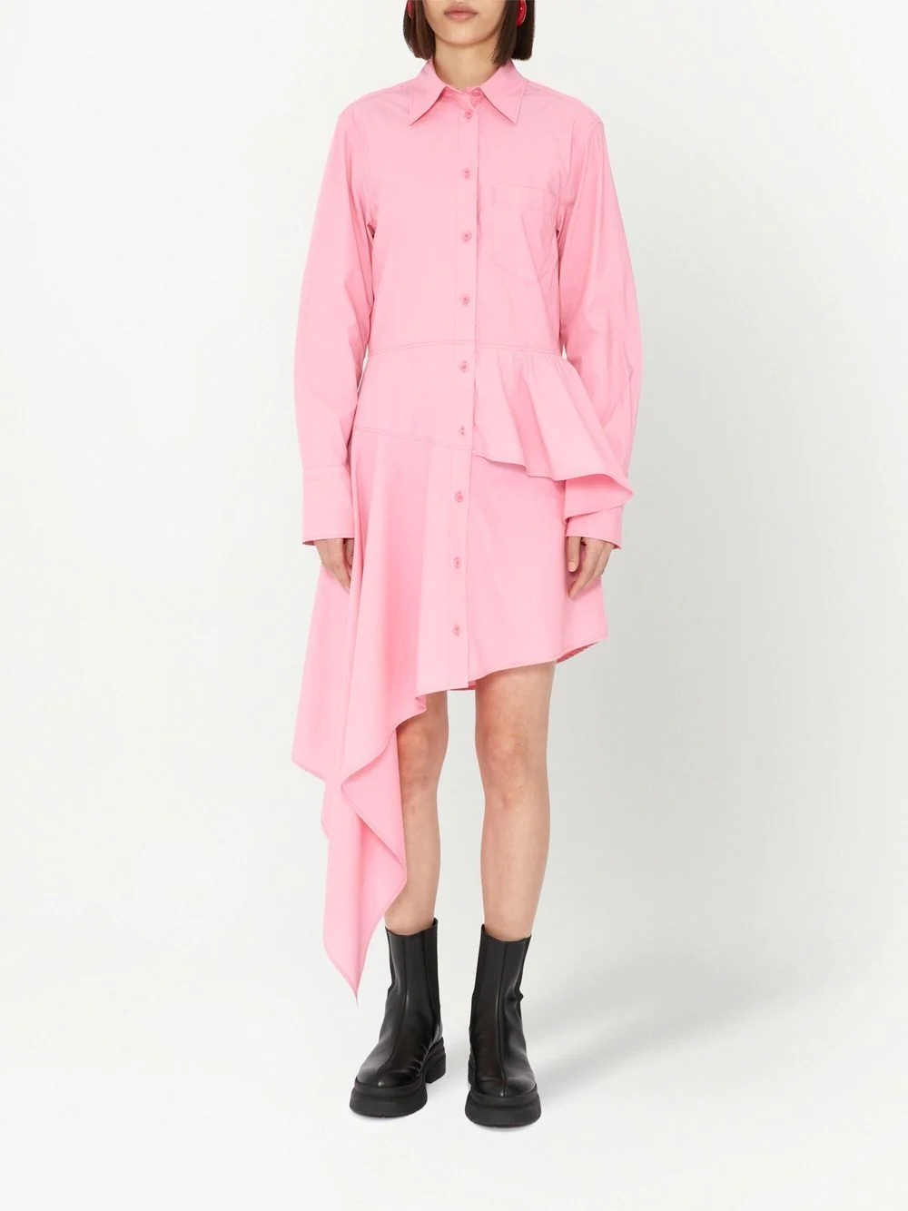 asymmetric peplum shirt dress - 2