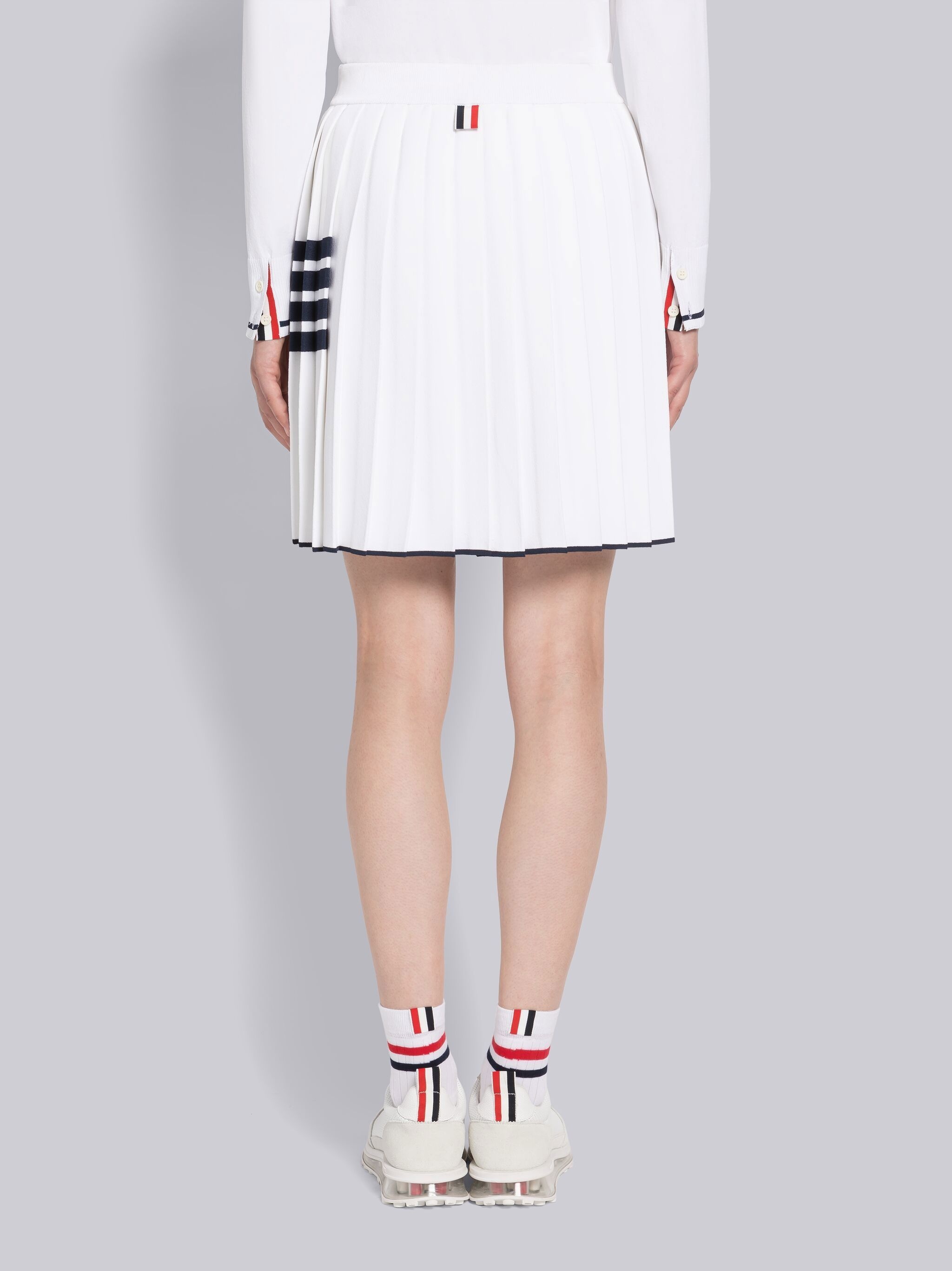 Viscose Tipping Pleated Wrap Mini Skirt - 3