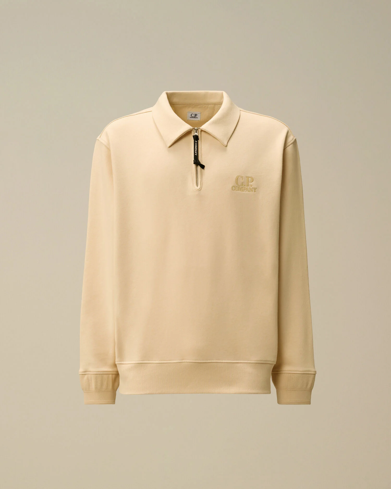 Diagonal Raised Fleece Half Zip Sweatshirt - 1