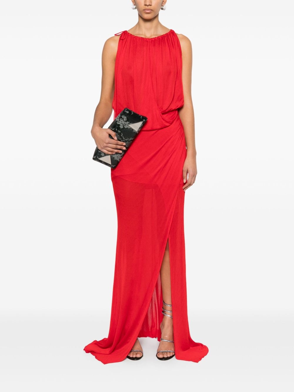 draped-detail maxi dress - 2