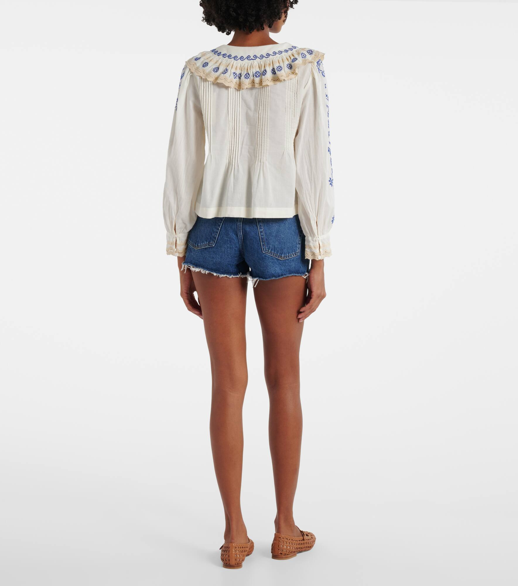 Percy embroidered cotton blouse - 3