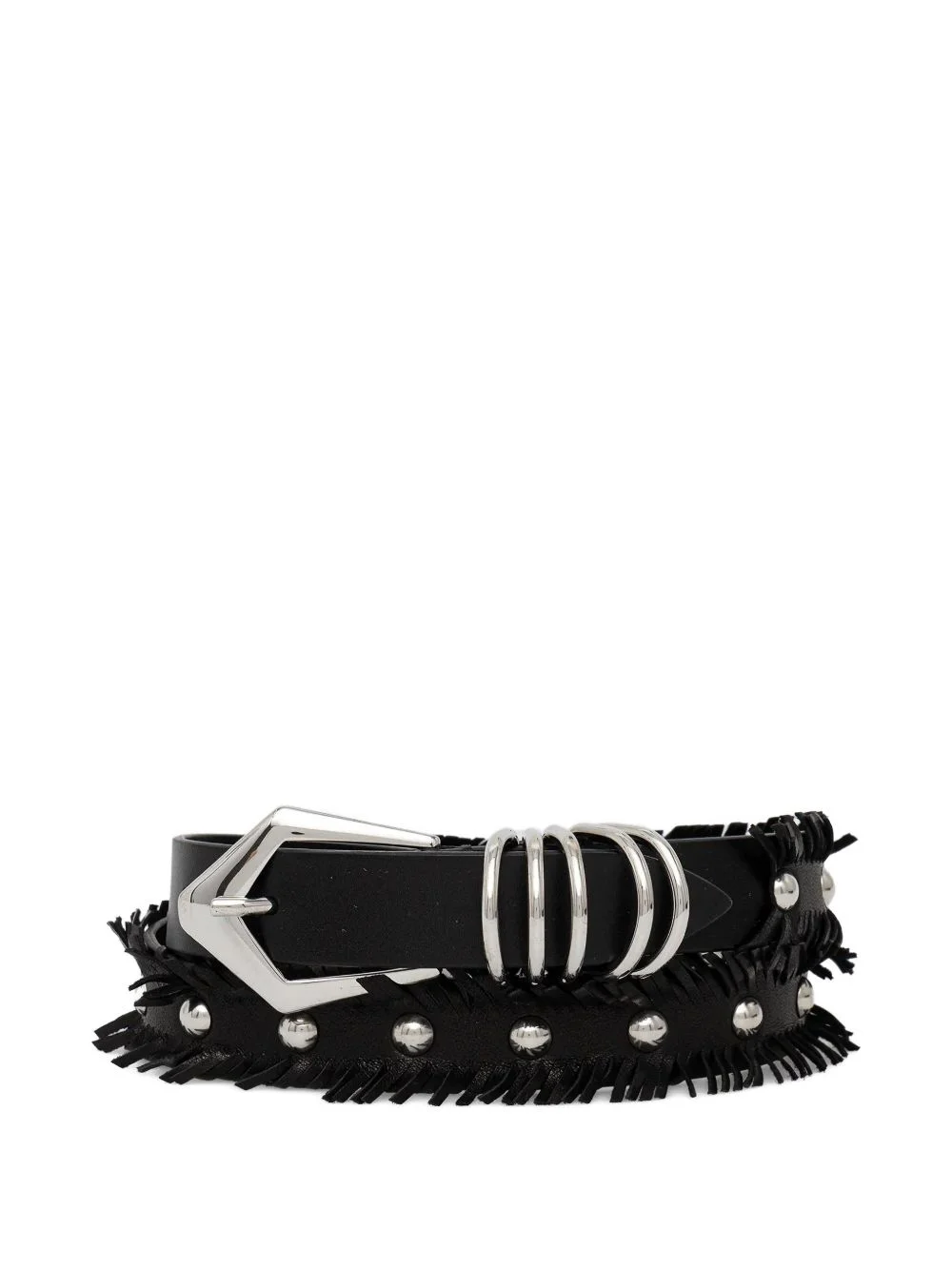 fringed stud-embellished belt - 1