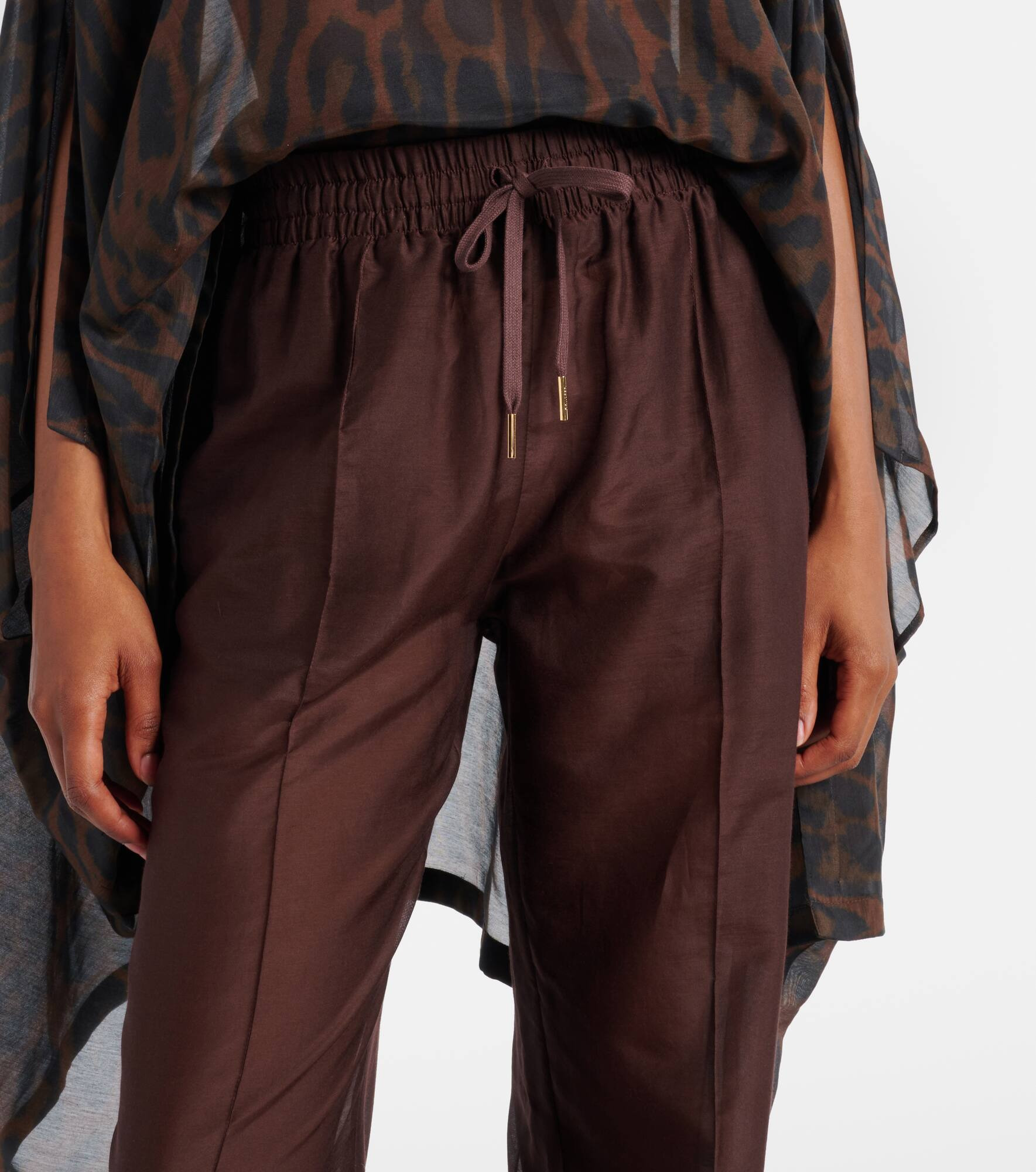 Cotton and silk palazzo pants - 4