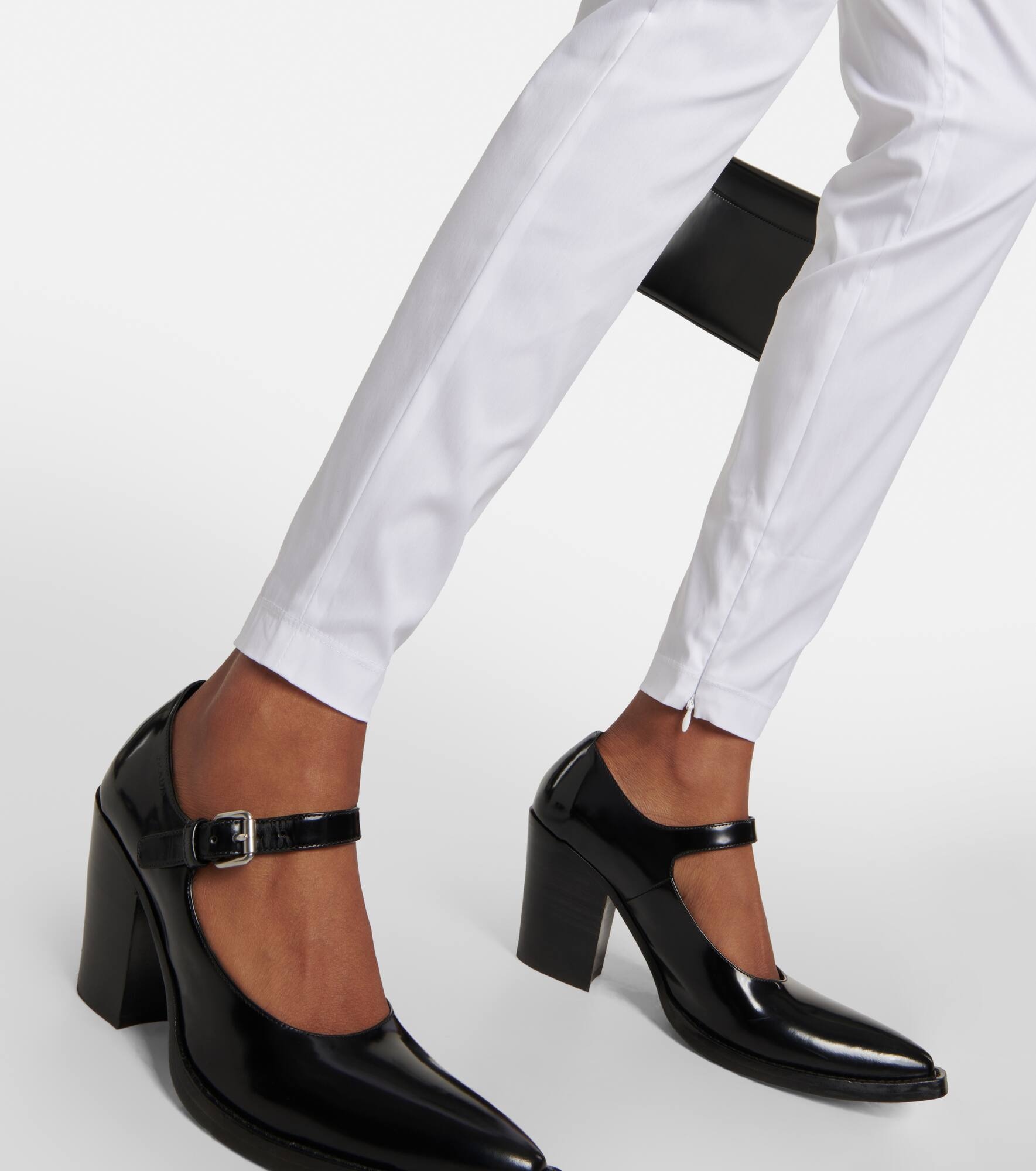 Slim cotton-blend pants - 5