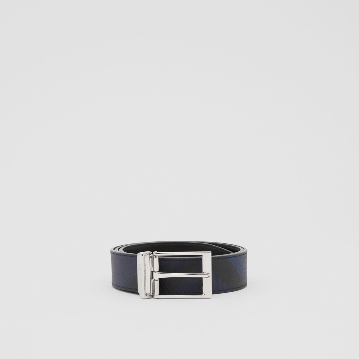 Reversible London Check and Leather Belt - 4