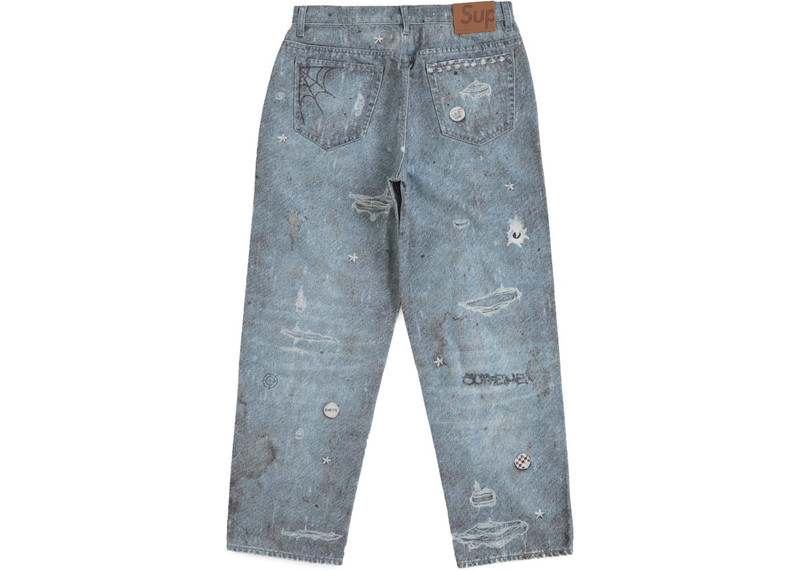 Supreme HJR Trompe L'oeil Loose Fit Jean Blue outlook