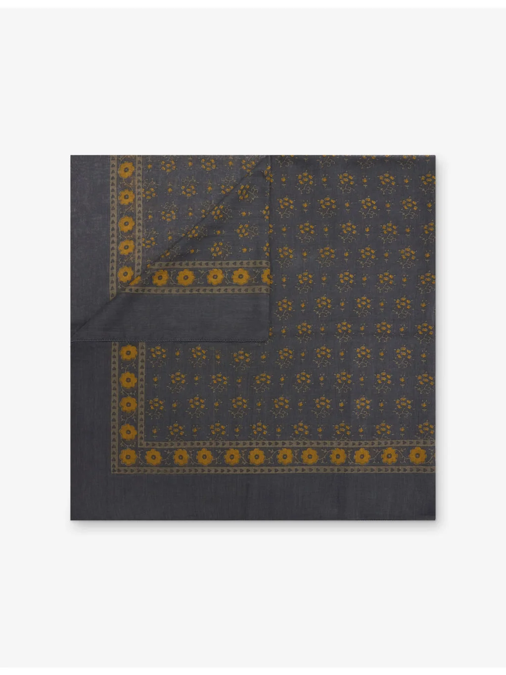 Floral-Print Cotton Scarf - 1