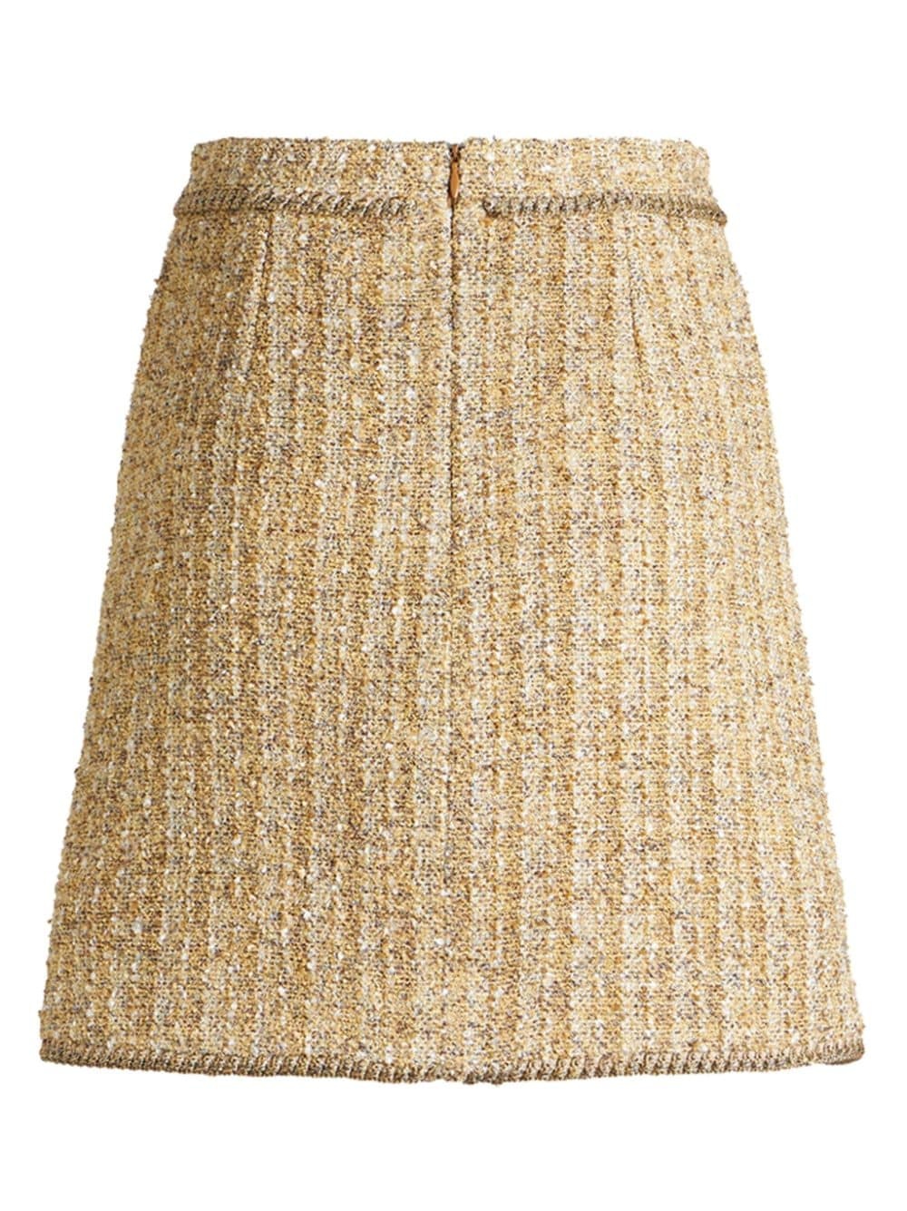 bouclÃ© high-waisted mini skirt - 7