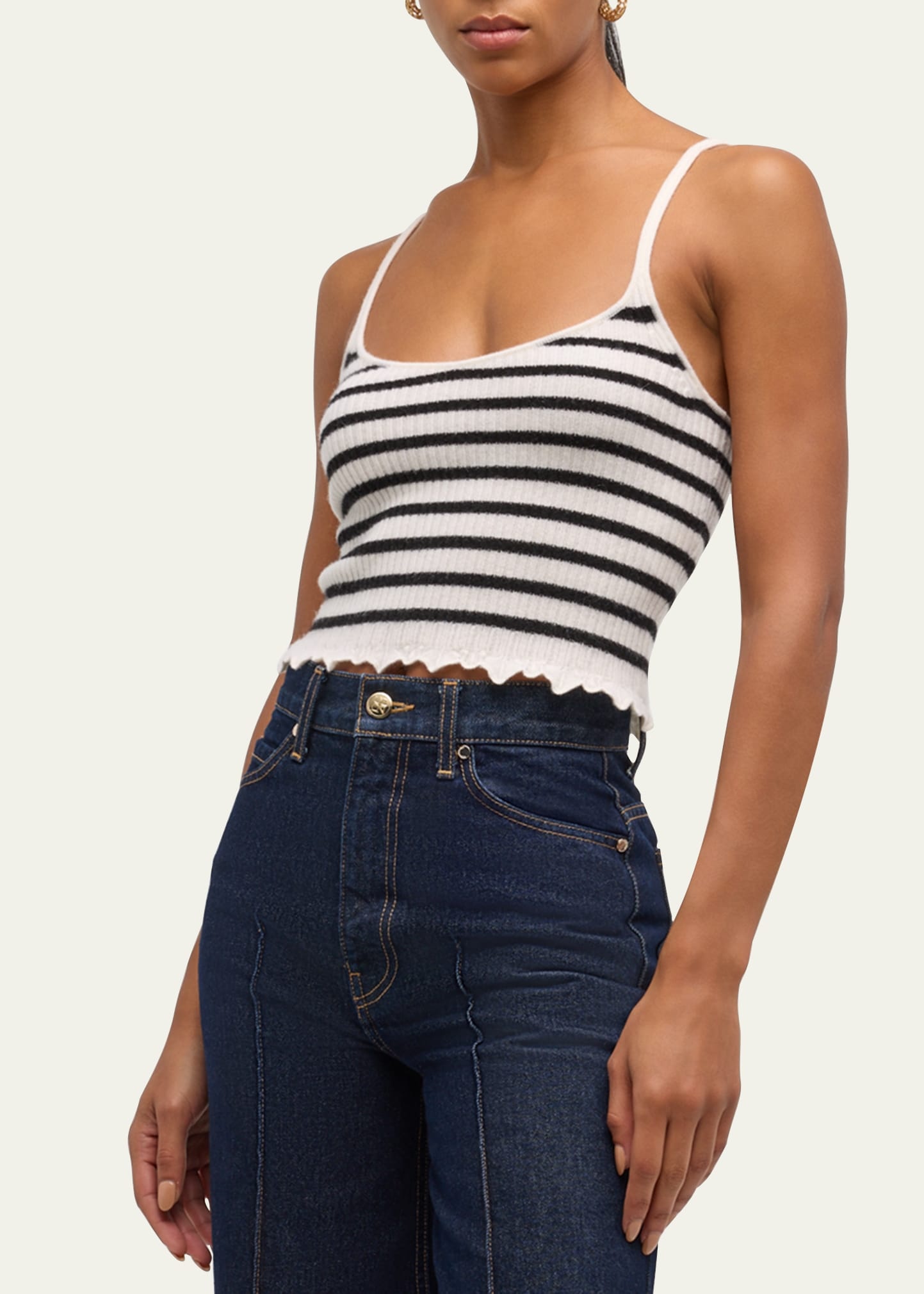 Klea Stripe Cropped Tank Top - 4