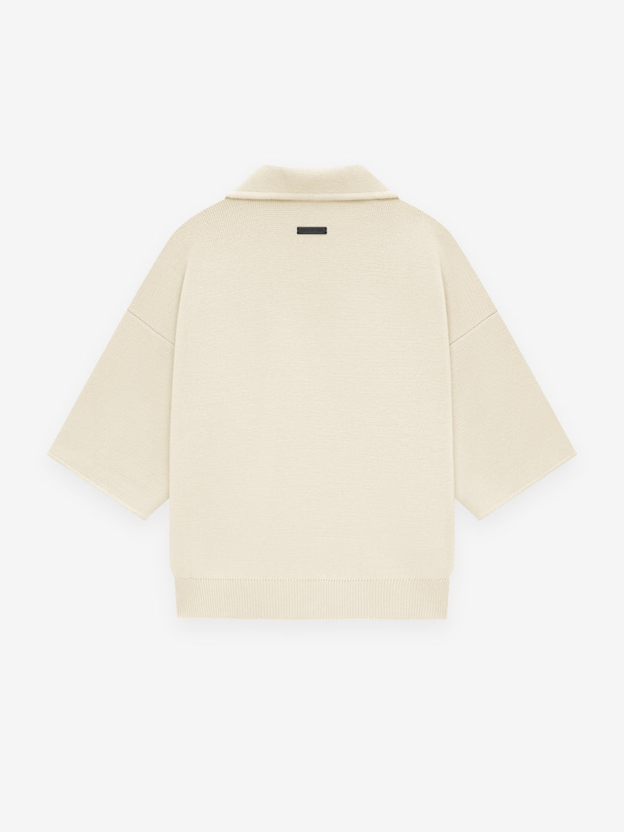 Merino Short Sleeve Polo Sweater - 2