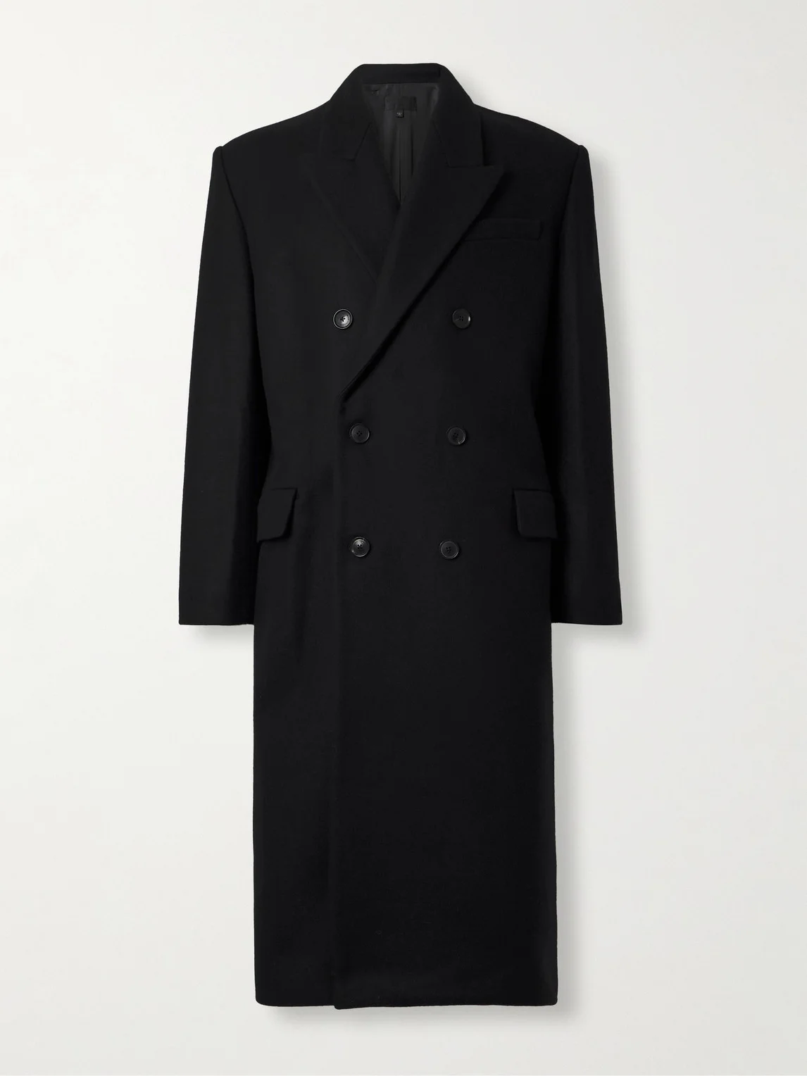 Double-Breasted Wool-Blend Coat - 1