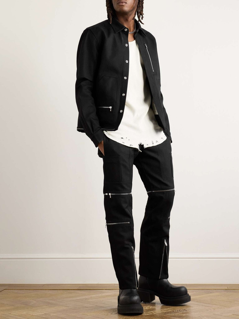 Rick Owens Zip-Detailed Cotton-Blend Canvas Overshirt outlook