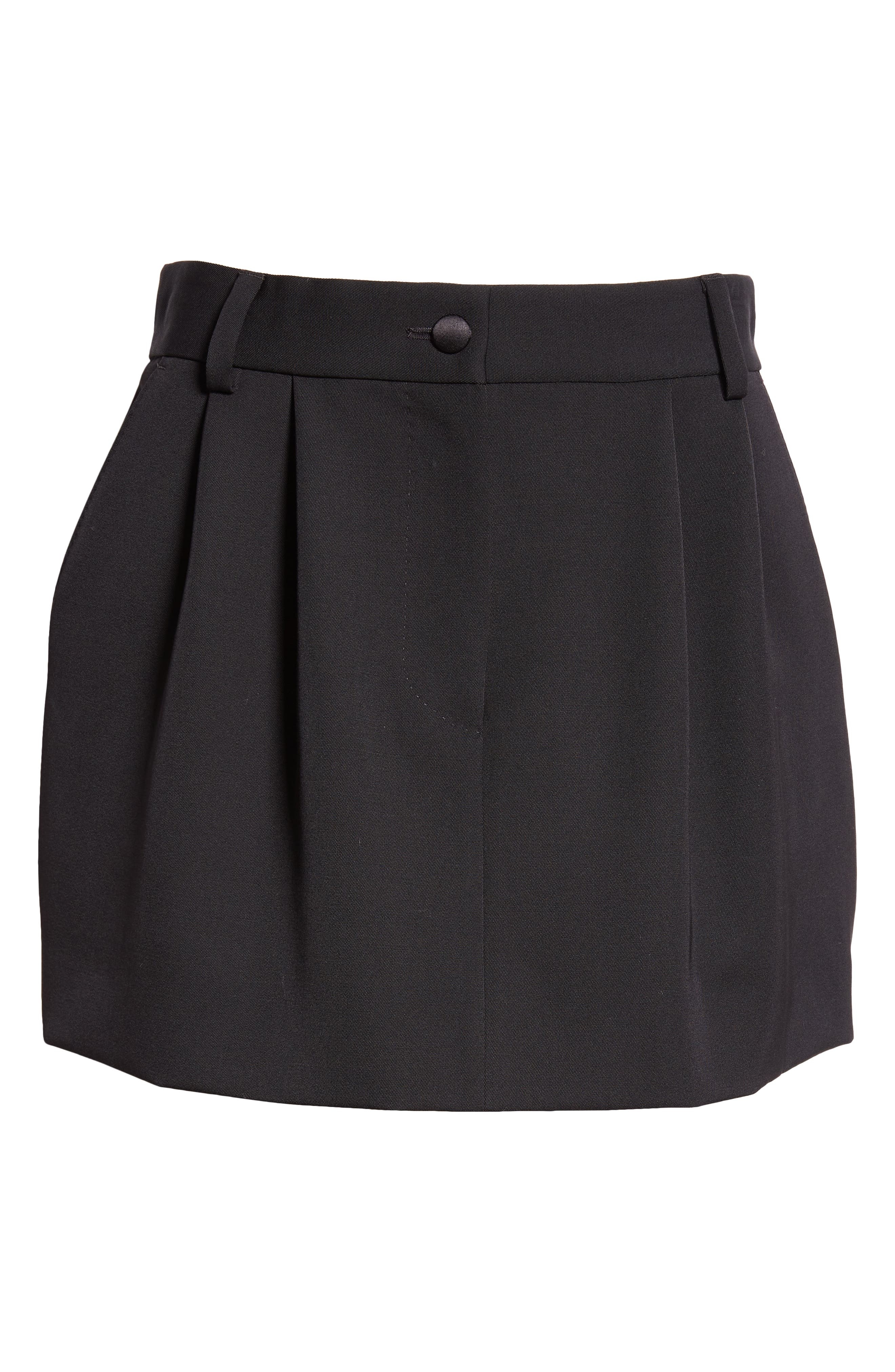 Dolce&Gabbana Virgin Wool & Silk Blend Gabardine Tuxedo Skirt in Nero at Nordstrom - 5