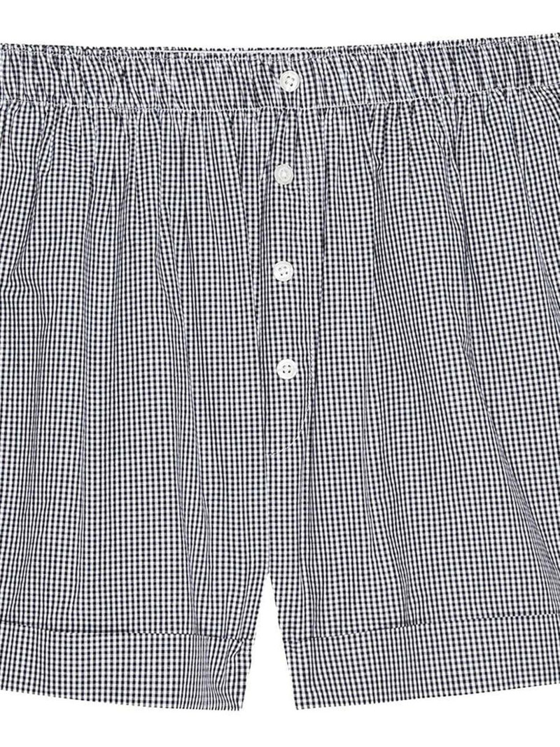 THE GREAT. button gingham shorts outlook