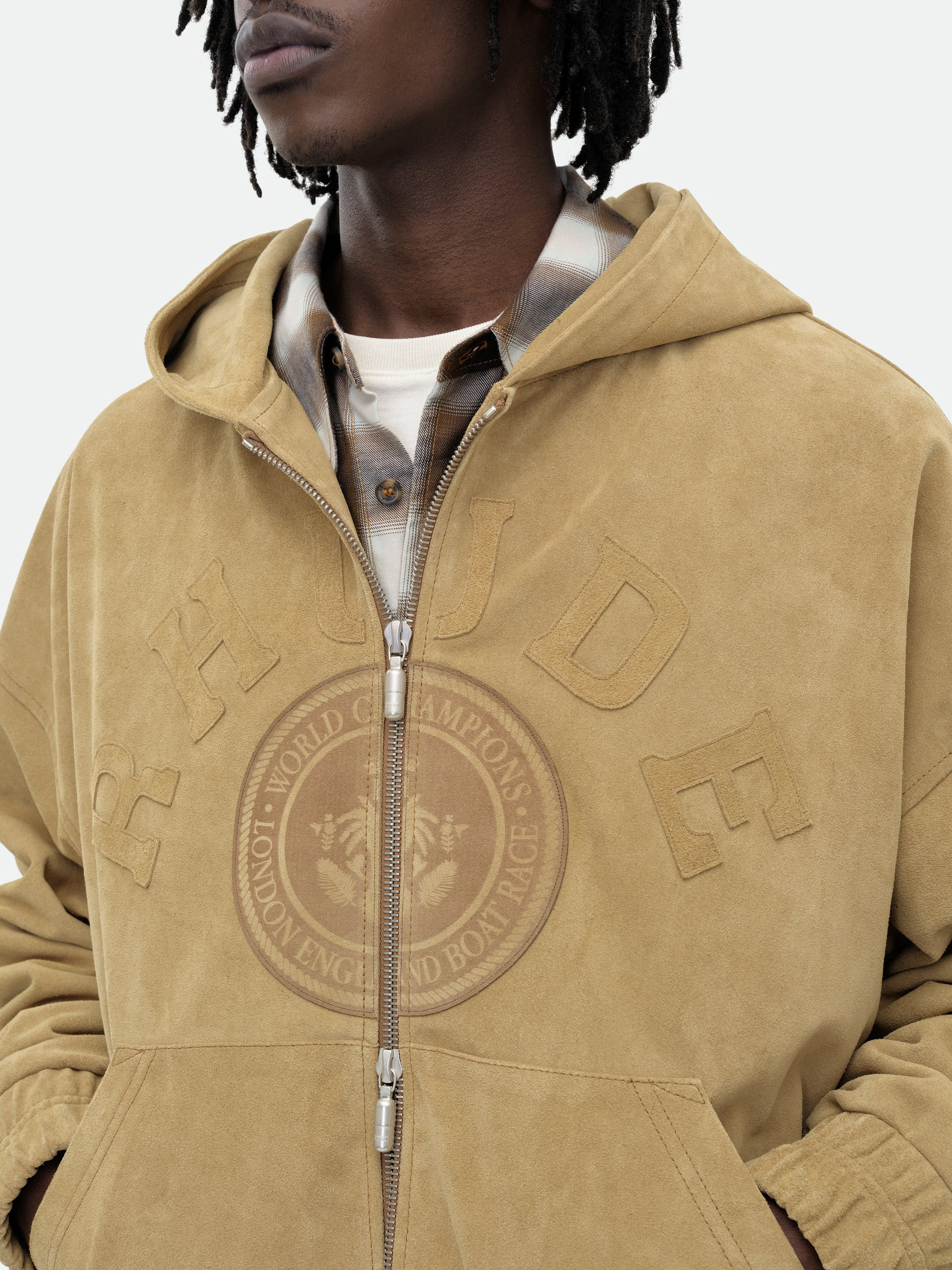SUEDE RHUDE CREST HOODIE - 8