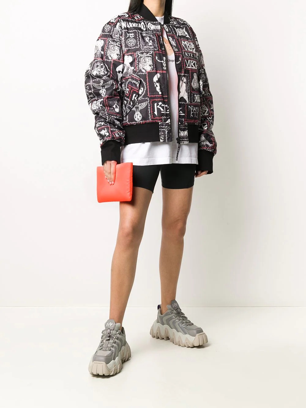 Monster printed patch bomber jacket - 3