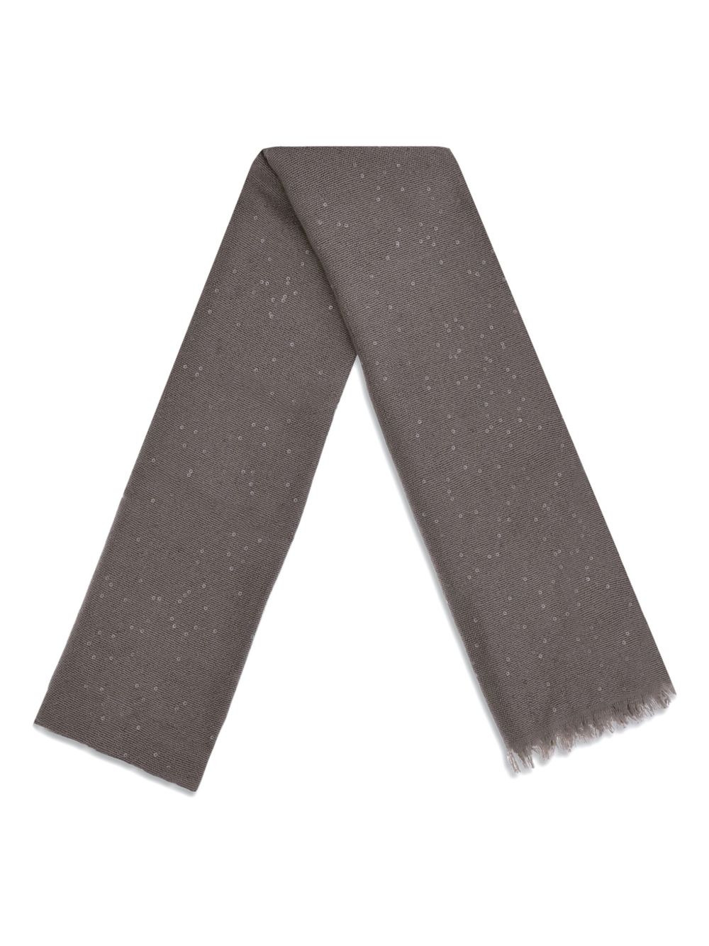 sequin-embellished frayed scarf - 3