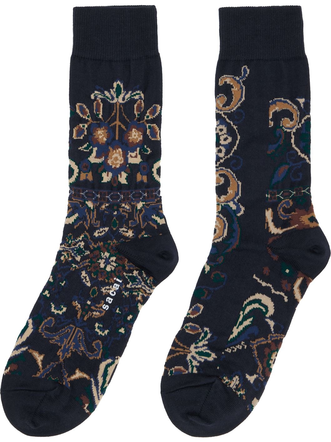 Navy Floral Socks - 2