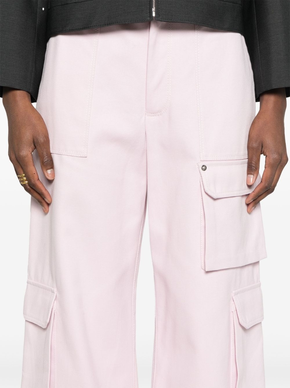 embossed canvas cargo pants - 5
