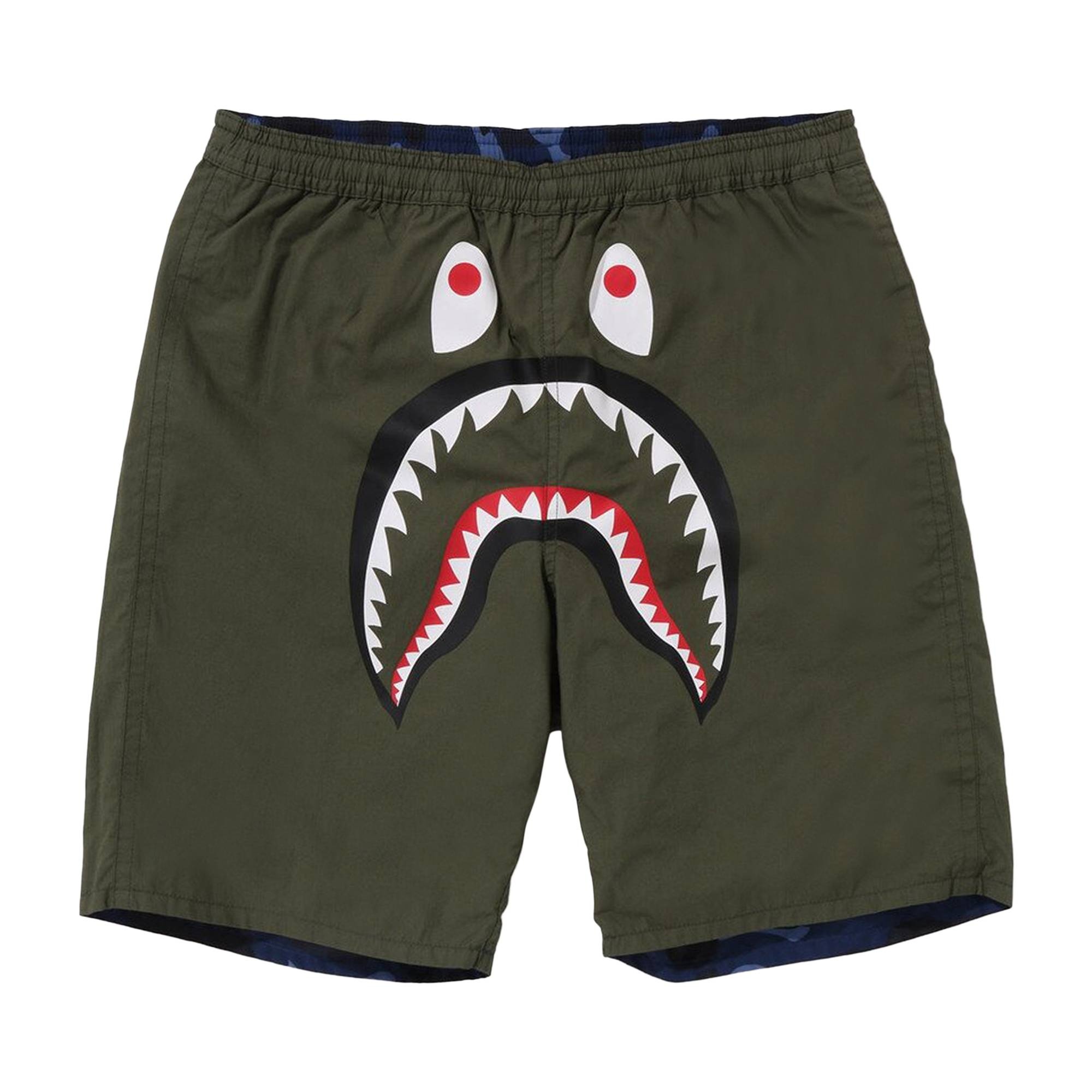 BAPE Color Camo Shark Reversible Shorts 'Navy' - 2