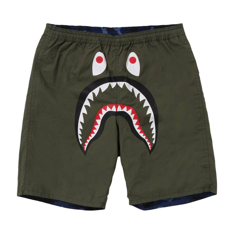 A BATHING APE® BAPE Color Camo Shark Reversible Shorts 'Navy' outlook