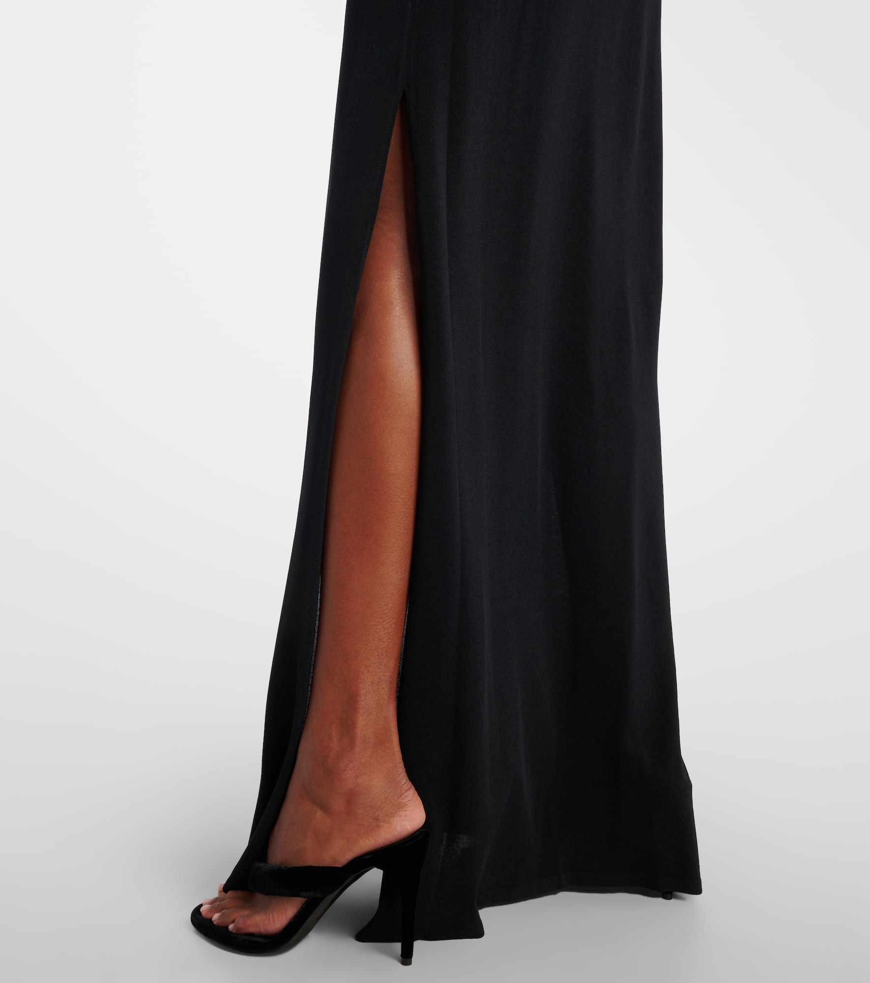 Paneled sheer mesh maxi dress - 6