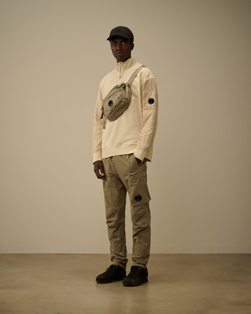 C.P. Company Diagonal Raised Fleece Mixed Half Zip Sweatshirt outlook