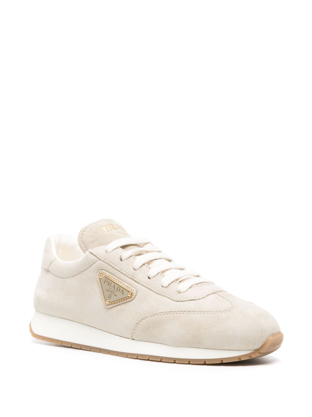 triangle-logo suede sneakers - 2