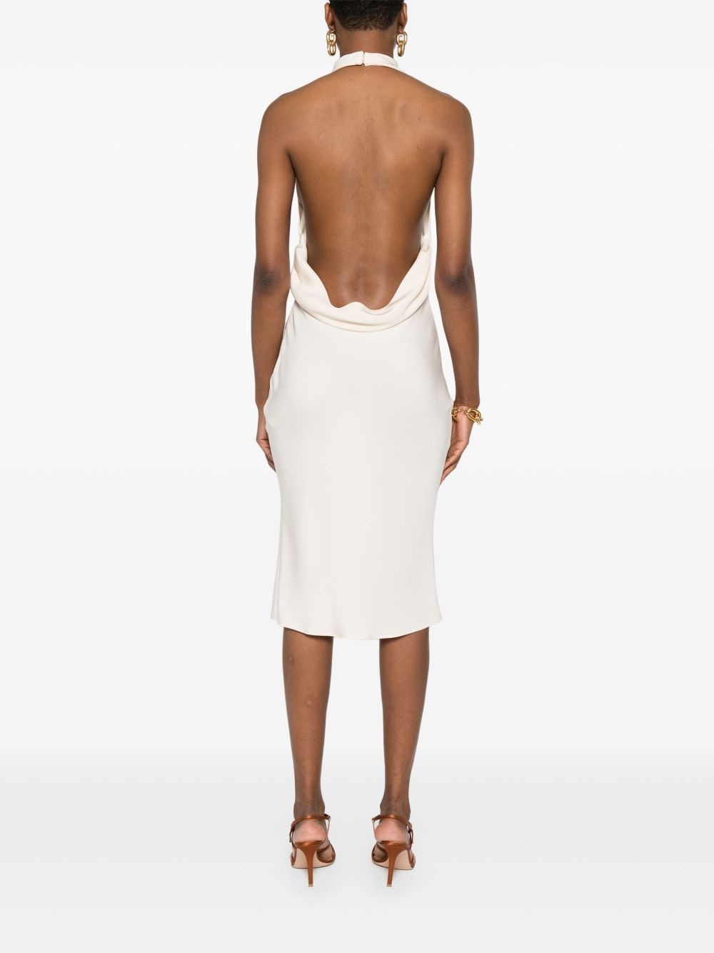 halterneck sleeveless midi dress - 4