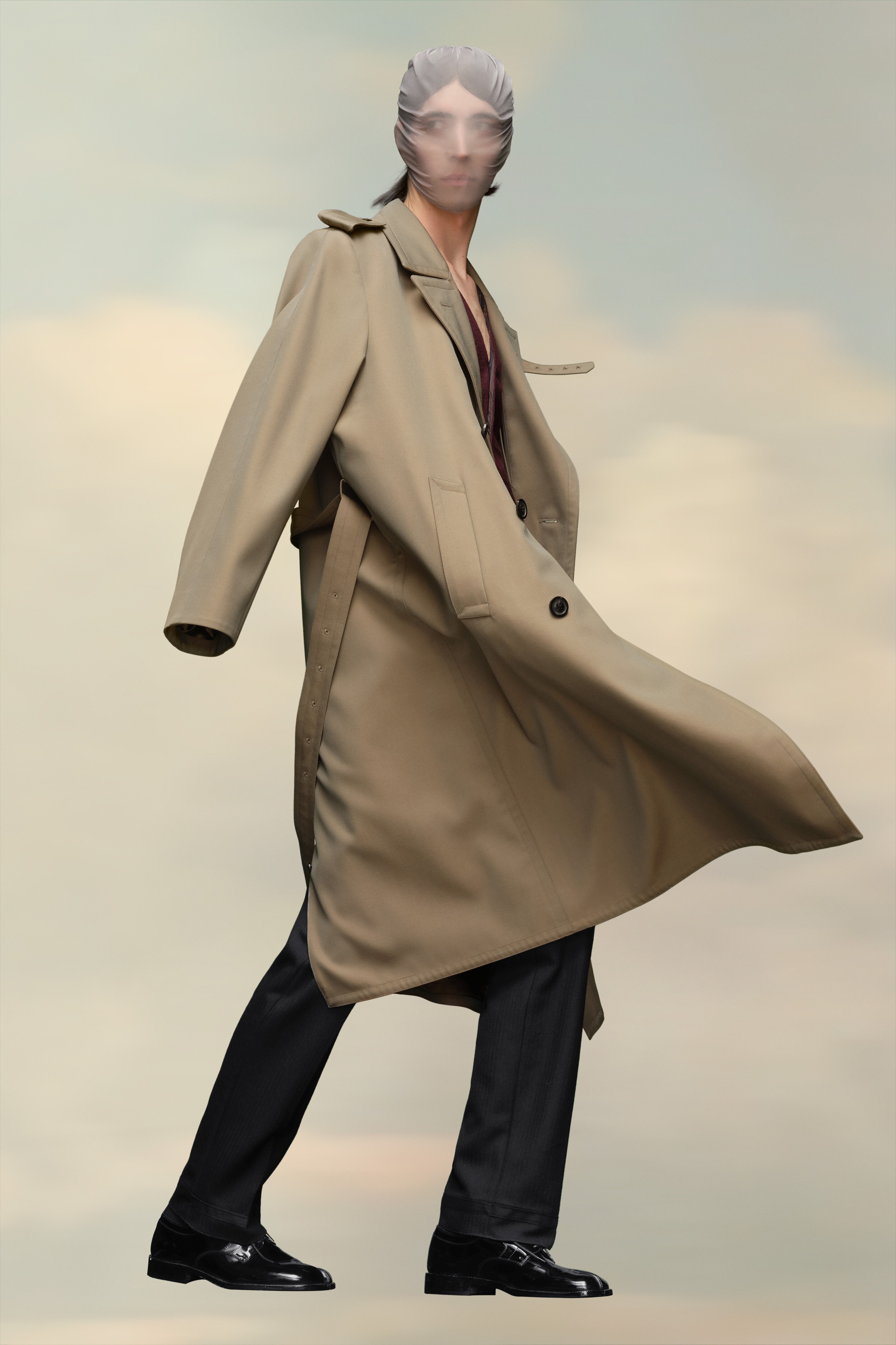 Maison Margiela Belted Trench Coat | REVERSIBLE