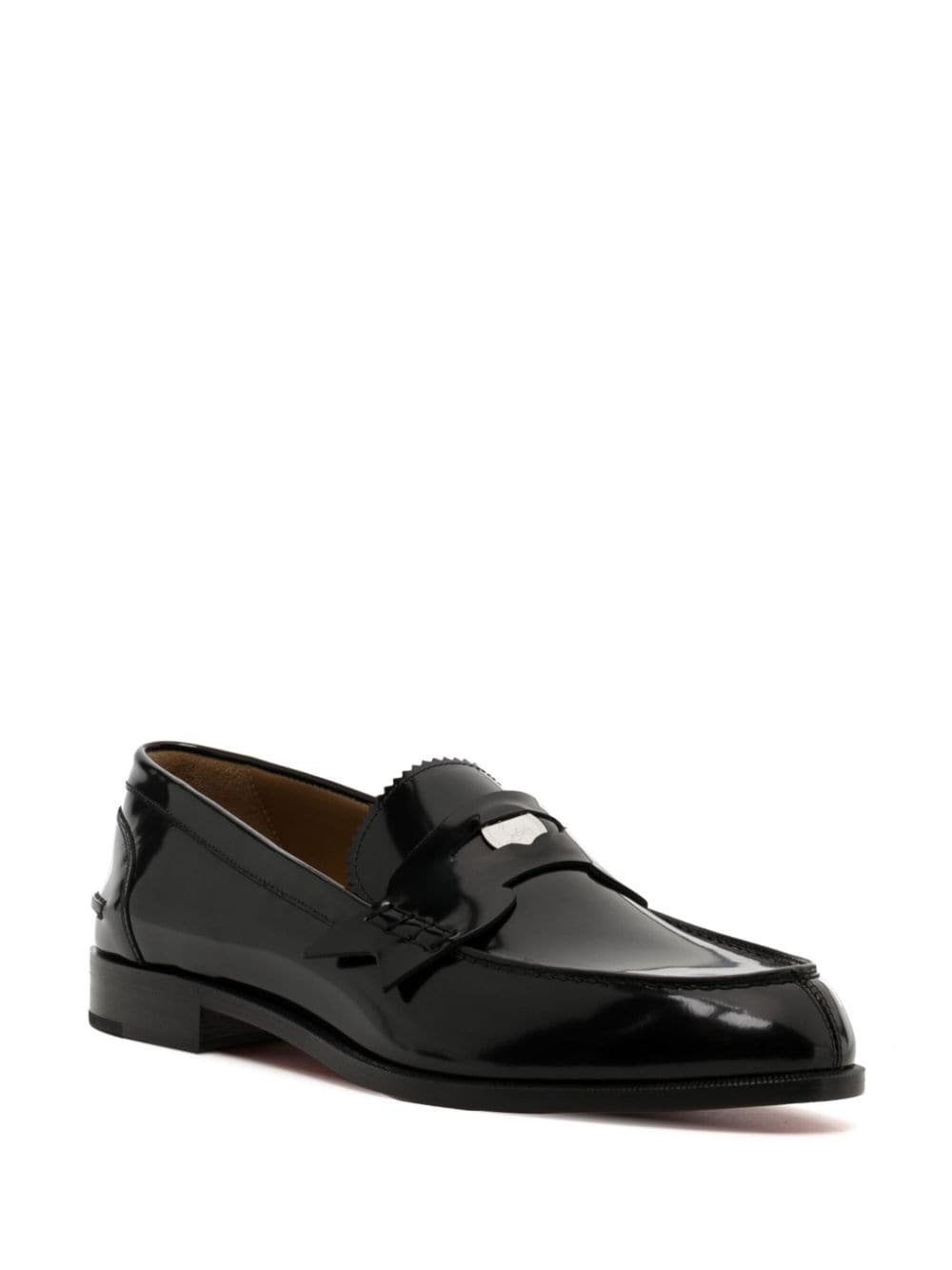 logo-engraved penny leather loafers - 2