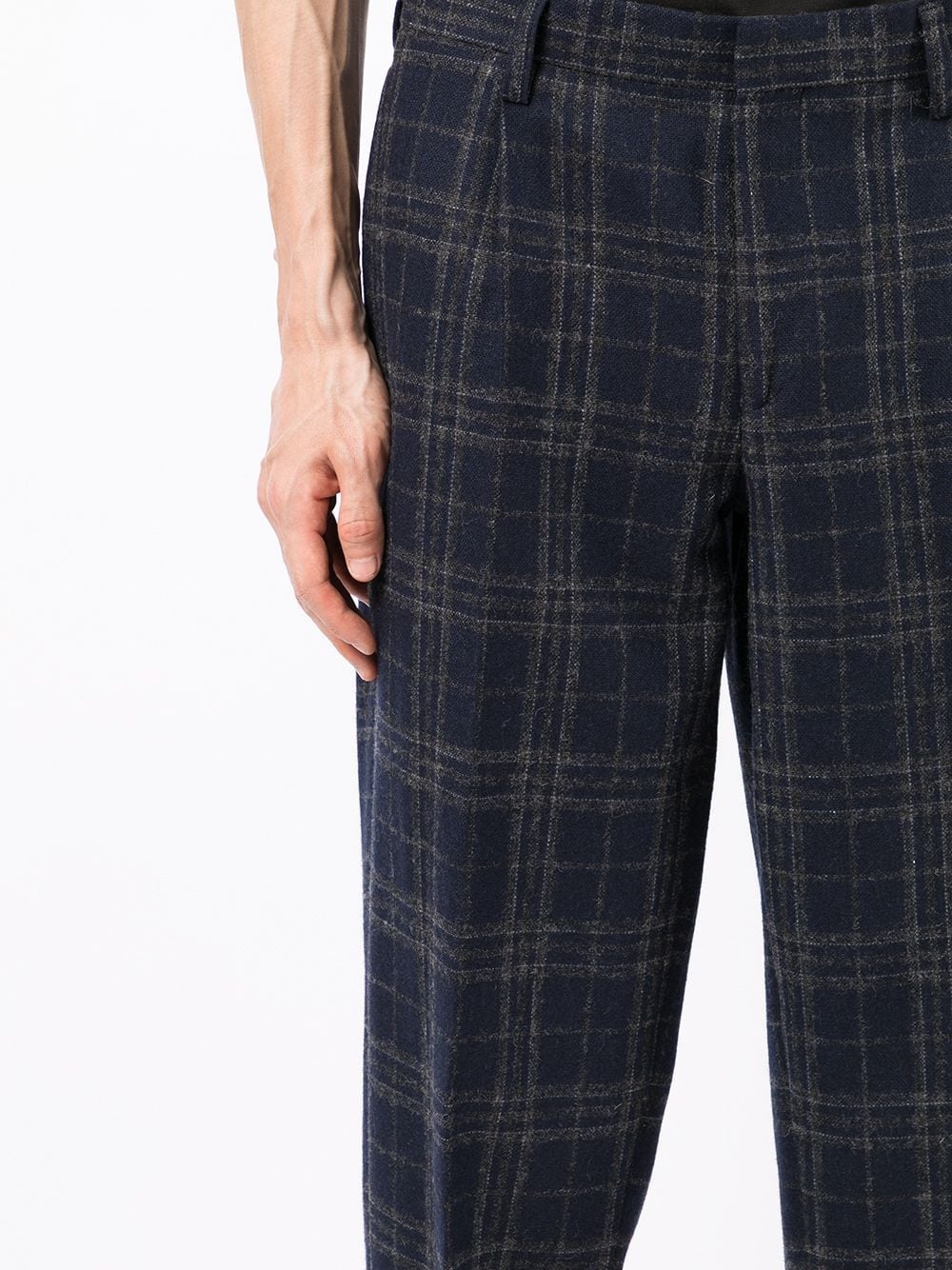 plaid-check print trousers - 5