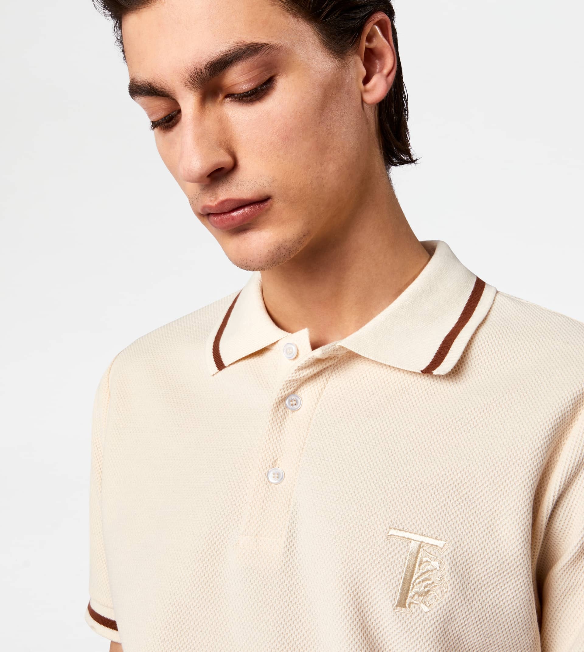 POLO SHIRT IN PIQUET - OFF WHITE - 2