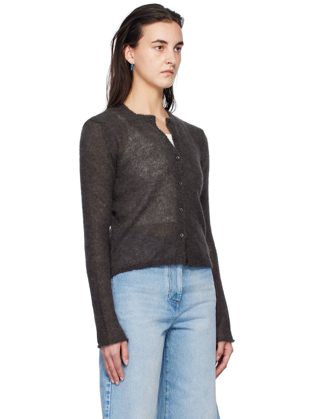 Gray Button Fine Champions Cardigan - 2